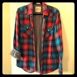 🎯 3for $30 🎯 Vintage Cut Boyfriend Plaid Shirt